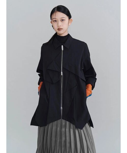 UN3D.（アンスリード）の「ORIGAMI ZIP UP SH / オリガミジップアップシャツ（シャツ/ブラウス・レディース・グレー/ホワイト/ブラック・36/38）」の2枚目の写真