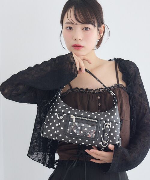 ems excite（エムズエキサイト）の「ドットワンハンドルミニBAG（ショルダーバッグ・レディース・オフホワイト/ブラック・ONE SIZE）」の7枚目の写真