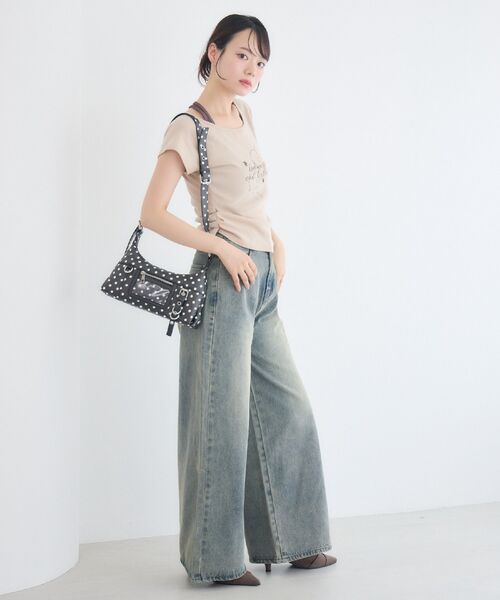 ems excite（エムズエキサイト）の「ドットワンハンドルミニBAG（ショルダーバッグ・レディース・オフホワイト/ブラック・ONE SIZE）」の10枚目の写真