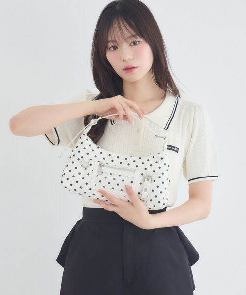ems excite（エムズエキサイト）の「ドットワンハンドルミニBAG（ショルダーバッグ・レディース・オフホワイト/ブラック・ONE SIZE）」の3枚目の写真