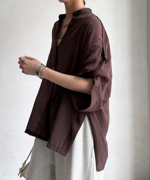 DouDou(ドゥドゥ)の「【WEB限定】シアー×サテンブラウス(シャツ/ブラウス・レディース・ブラック/ブラウン/ベージュ・FREE)」の22枚目の写真