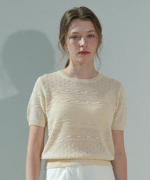 Summer Round Point Half Knit (Cream)