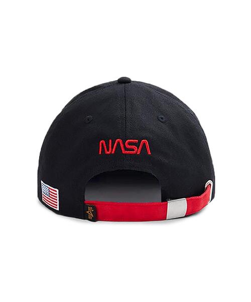 Alpha Industries(アルファインダストリーズ)の「Alpha Industries/アルファ インダストリーズ/NASA WORM LOGO CAP/ナサ ワーム ロゴ キャップ(キャップ・メンズ・ホワイト/ブラック/ネイビー・F)」の8枚目の写真