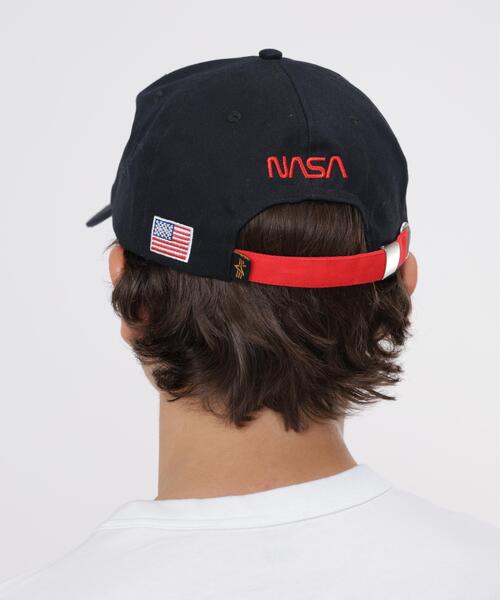 Alpha Industries(アルファインダストリーズ)の「Alpha Industries/アルファ インダストリーズ/NASA WORM LOGO CAP/ナサ ワーム ロゴ キャップ(キャップ・メンズ・ホワイト/ブラック/ネイビー・F)」の16枚目の写真
