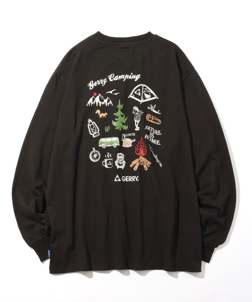 GERRY（ジェリー）の「【GERRY/ジェリー】ワンポイントロゴ刺繍 バックプリント ロングスリーブTシャツ（Tシャツ/カットソー・メンズ・ブラック系1/ブラック系2/グレー系1/グレー系2/ブラウン系1/ブラウン系2・LL/M/L）」の3枚目の写真