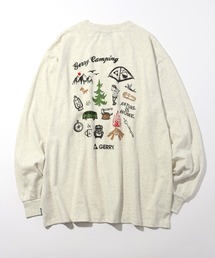 【GERRY/ジェリー】ワンポイントロゴ刺繍 バックプリント ロングスリーブTシャツ