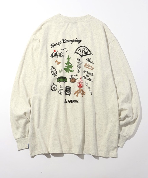 GERRY（ジェリー）の「【GERRY/ジェリー】ワンポイントロゴ刺繍 バックプリント ロングスリーブTシャツ（Tシャツ/カットソー・メンズ・ブラック系1/ブラック系2/グレー系1/グレー系2/ブラウン系1/ブラウン系2・LL/M/L）」の4枚目の写真