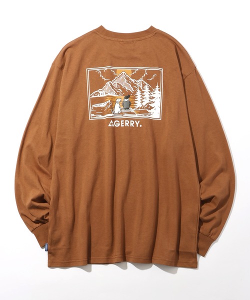 GERRY（ジェリー）の「【GERRY/ジェリー】ワンポイントロゴ刺繍 バックプリント ロングスリーブTシャツ（Tシャツ/カットソー・メンズ・ブラック系1/ブラック系2/グレー系1/グレー系2/ブラウン系1/ブラウン系2・LL/M/L）」の5枚目の写真