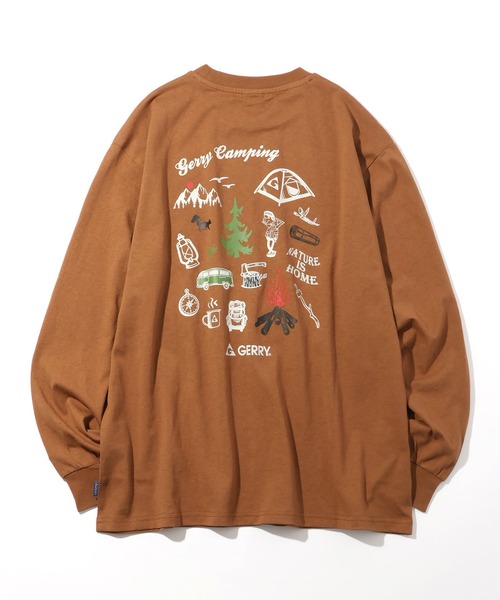 GERRY（ジェリー）の「【GERRY/ジェリー】ワンポイントロゴ刺繍 バックプリント ロングスリーブTシャツ（Tシャツ/カットソー・メンズ・ブラック系1/ブラック系2/グレー系1/グレー系2/ブラウン系1/ブラウン系2・LL/M/L）」の6枚目の写真