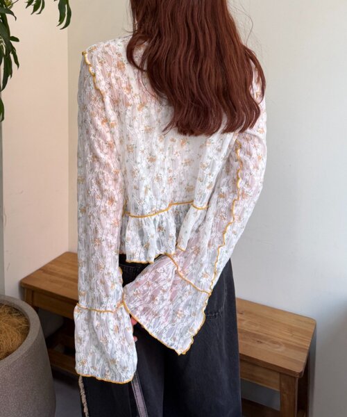 w closet(ダブルクローゼット)の「レースリボンボレロ(シャツ/ブラウス・レディース・ブラック/オレンジ/オフホワイト/ブルー・FREE)」の19枚目の写真