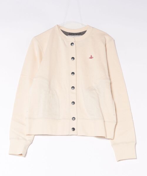 Vivienne Westwood(ヴィヴィアンウエストウッド)の「オーガニックコットン裏毛スナップカーディガン(その他アウター・レディース・ブラック/オフホワイト/ブルー・FREE)」の1枚目の写真