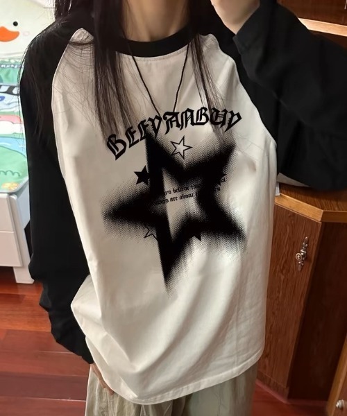 SHEPP(シープ)の「【26年秋冬新作】ビッグシルエット アソート ラグラン ロンT(Tシャツ/カットソー・レディース・ホワイト系その他/ホワイト/ホワイト系・M/L)」の9枚目の写真