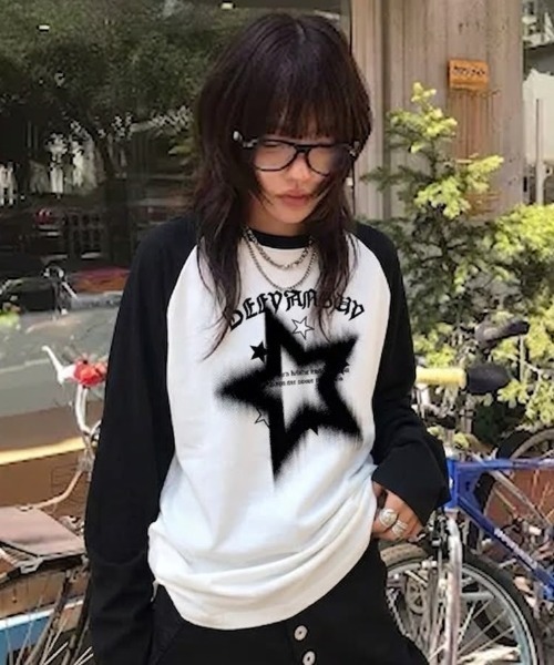 SHEPP(シープ)の「【26年秋冬新作】ビッグシルエット アソート ラグラン ロンT(Tシャツ/カットソー・レディース・ホワイト系その他/ホワイト/ホワイト系・M/L)」の8枚目の写真