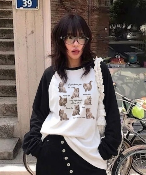 SHEPP(シープ)の「【26年秋冬新作】ビッグシルエット アソート ラグラン ロンT(Tシャツ/カットソー・レディース・ホワイト系その他/ホワイト/ホワイト系・M/L)」の5枚目の写真