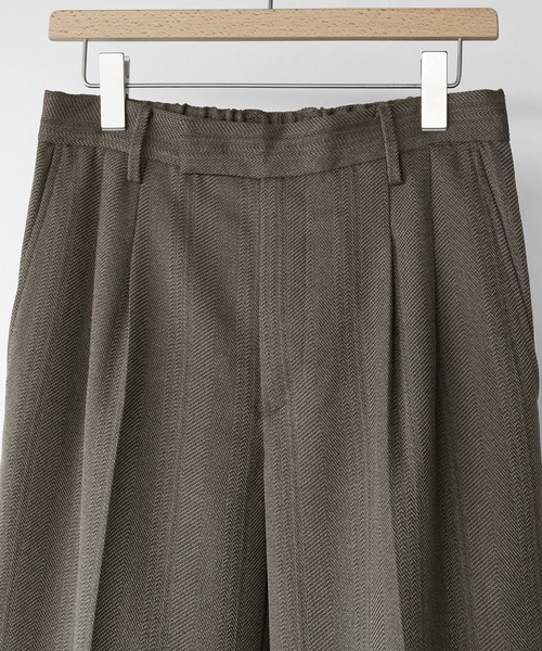 WYM LIDNM(ウィム バイ リドム)の「MELANGE TWEED CURVED SEAM SLACKS【SET-UP】(スラックス・メンズ・ブラック系/チャコール/ブラウン系・S/XS/M/L)」の11枚目の写真