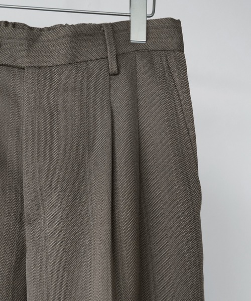 WYM LIDNM(ウィム バイ リドム)の「MELANGE TWEED CURVED SEAM SLACKS【SET-UP】(スラックス・メンズ・ブラック系/チャコール/ブラウン系・S/XS/M/L)」の12枚目の写真