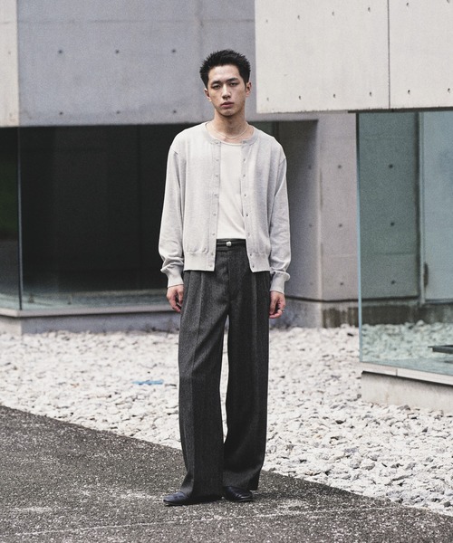 WYM LIDNM(ウィム バイ リドム)の「MELANGE TWEED CURVED SEAM SLACKS【SET-UP】(スラックス・メンズ・ブラック系/チャコール/ブラウン系・S/XS/M/L)」の20枚目の写真