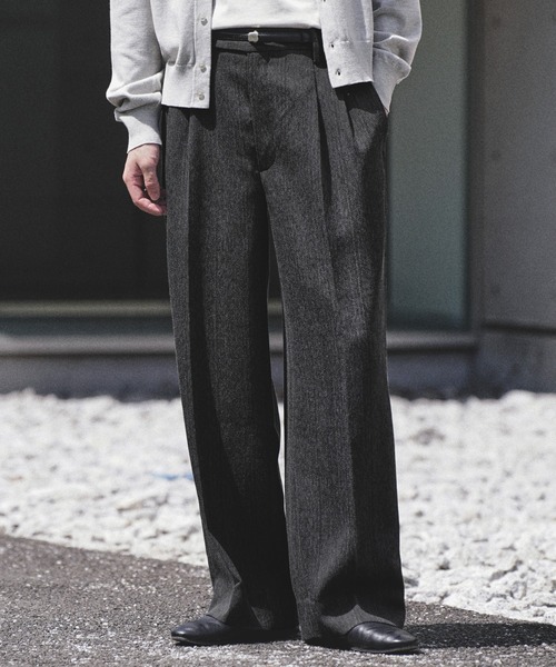 WYM LIDNM(ウィム バイ リドム)の「MELANGE TWEED CURVED SEAM SLACKS【SET-UP】(スラックス・メンズ・ブラック系/チャコール/ブラウン系・S/XS/M/L)」の21枚目の写真