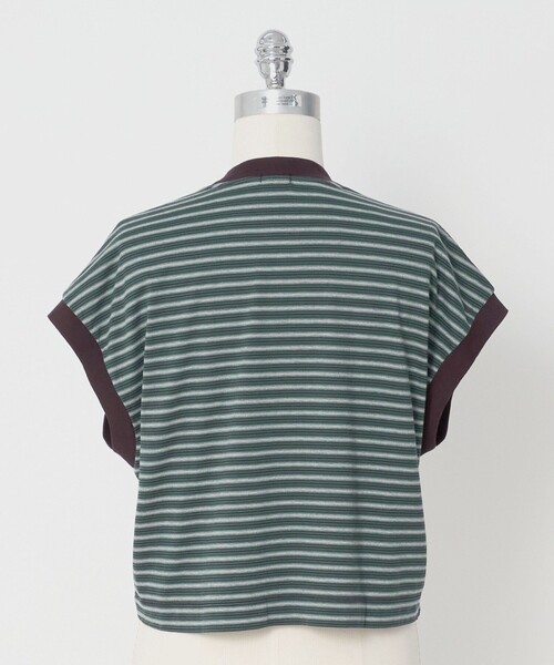 LOEFF(ロエフ)の「<LOEFF>スビンコットン ボーダー ワイド ショート Tシャツ(Tシャツ/カットソー・レディース・ケリーグリーン・FREE)」の2枚目の写真