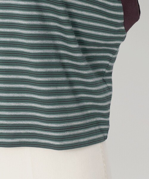 LOEFF(ロエフ)の「<LOEFF>スビンコットン ボーダー ワイド ショート Tシャツ(Tシャツ/カットソー・レディース・ケリーグリーン・FREE)」の5枚目の写真