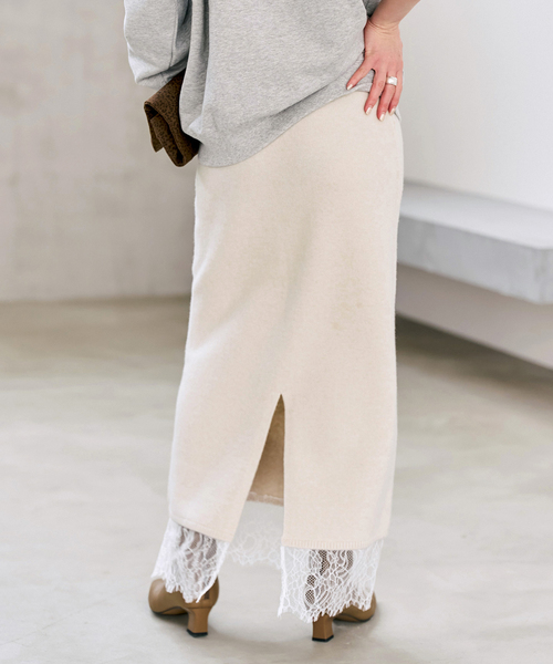 Spick & Span(スピックアンドスパン)の「《一部店舗+WEB限定》レースニットタイトスカート(スカート・レディース・チャコールグレー/ホワイト系その他・FREE)」の16枚目の写真