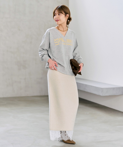 Spick & Span(スピックアンドスパン)の「《一部店舗+WEB限定》レースニットタイトスカート(スカート・レディース・チャコールグレー/ホワイト系その他・FREE)」の17枚目の写真