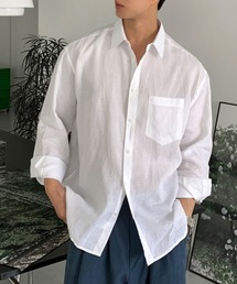 リネン混オーバーサイズシャツ