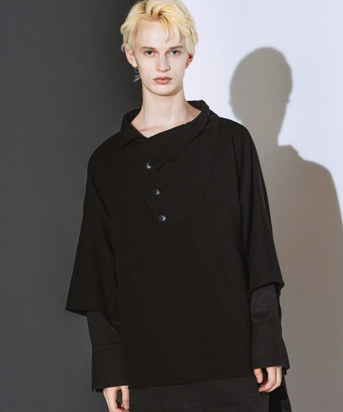 NO ID.(ノーアイディ)の「【NO ID.】Random Rib Docking Pullover / ランダム テレコ ドッキング プルオーバー(Tシャツ/カットソー・メンズ・その他23/グレー/ブラック・ONE)」の2枚目の写真