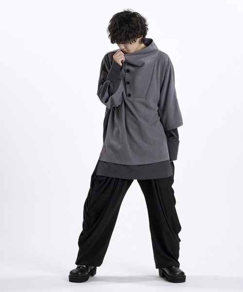 NO ID.(ノーアイディ)の「【NO ID.】Random Rib Docking Pullover / ランダム テレコ ドッキング プルオーバー(Tシャツ/カットソー・メンズ・その他23/グレー/ブラック・ONE)」の12枚目の写真