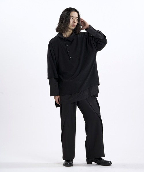 NO ID.(ノーアイディ)の「【NO ID.】Random Rib Docking Pullover / ランダム テレコ ドッキング プルオーバー(Tシャツ/カットソー・メンズ・その他23/グレー/ブラック・ONE)」の18枚目の写真