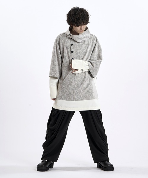 NO ID.(ノーアイディ)の「【NO ID.】Random Rib Docking Pullover / ランダム テレコ ドッキング プルオーバー(Tシャツ/カットソー・メンズ・その他23/グレー/ブラック・ONE)」の6枚目の写真