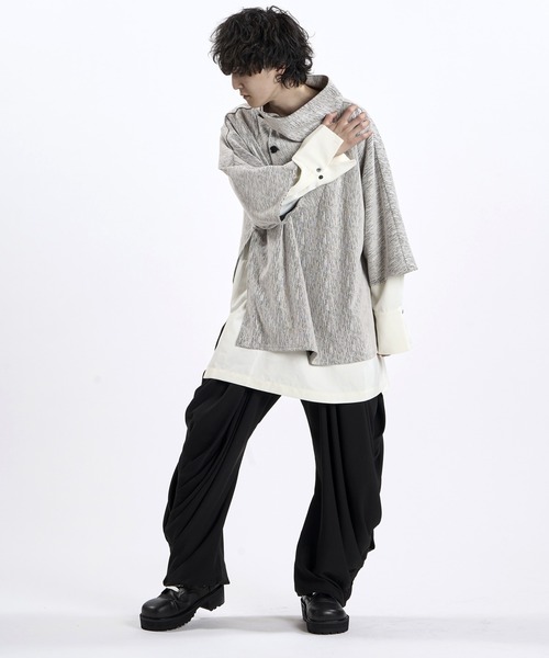 NO ID.(ノーアイディ)の「【NO ID.】Random Rib Docking Pullover / ランダム テレコ ドッキング プルオーバー(Tシャツ/カットソー・メンズ・その他23/グレー/ブラック・ONE)」の8枚目の写真