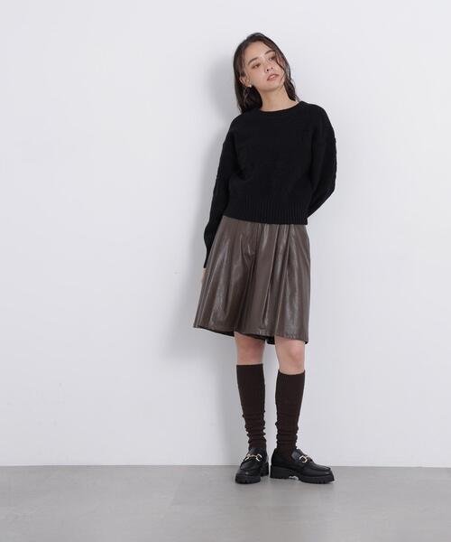 N.(N. Natural Beauty Basic)(エヌエヌナチュラルビューティーベーシック)の「フラワー柄ニット(ニット/セーター・レディース・ブラック/オフホワイト/ピンク・FREE)」の4枚目の写真