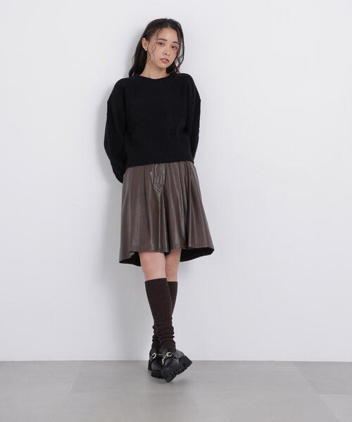 N.(N. Natural Beauty Basic)(エヌエヌナチュラルビューティーベーシック)の「フラワー柄ニット(ニット/セーター・レディース・ブラック/オフホワイト/ピンク・FREE)」の6枚目の写真
