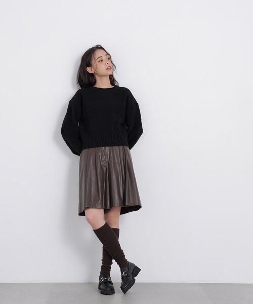 N.(N. Natural Beauty Basic)(エヌエヌナチュラルビューティーベーシック)の「フラワー柄ニット(ニット/セーター・レディース・ブラック/オフホワイト/ピンク・FREE)」の8枚目の写真