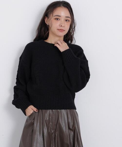 N.(N. Natural Beauty Basic)(エヌエヌナチュラルビューティーベーシック)の「フラワー柄ニット(ニット/セーター・レディース・ブラック/オフホワイト/ピンク・FREE)」の9枚目の写真