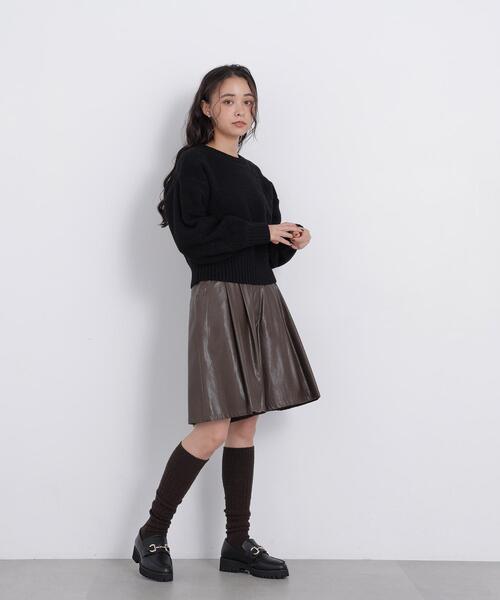 N.(N. Natural Beauty Basic)(エヌエヌナチュラルビューティーベーシック)の「フラワー柄ニット(ニット/セーター・レディース・ブラック/オフホワイト/ピンク・FREE)」の10枚目の写真