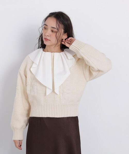 N.(N. Natural Beauty Basic)(エヌエヌナチュラルビューティーベーシック)の「フラワー柄ニット(ニット/セーター・レディース・ブラック/オフホワイト/ピンク・FREE)」の13枚目の写真