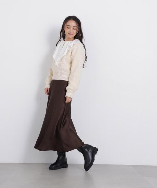 N.(N. Natural Beauty Basic)(エヌエヌナチュラルビューティーベーシック)の「フラワー柄ニット(ニット/セーター・レディース・ブラック/オフホワイト/ピンク・FREE)」の14枚目の写真