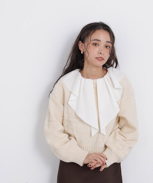 N.(N. Natural Beauty Basic)(エヌエヌナチュラルビューティーベーシック)の「フラワー柄ニット(ニット/セーター・レディース・ブラック/オフホワイト/ピンク・FREE)」の15枚目の写真