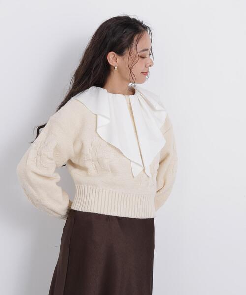 N.(N. Natural Beauty Basic)(エヌエヌナチュラルビューティーベーシック)の「フラワー柄ニット(ニット/セーター・レディース・ブラック/オフホワイト/ピンク・FREE)」の17枚目の写真