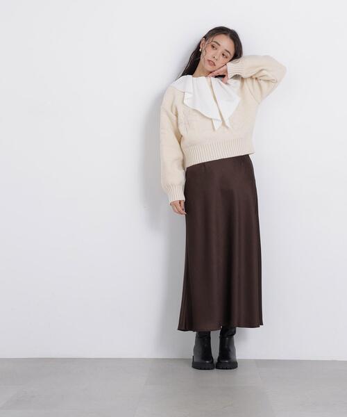 N.(N. Natural Beauty Basic)(エヌエヌナチュラルビューティーベーシック)の「フラワー柄ニット(ニット/セーター・レディース・ブラック/オフホワイト/ピンク・FREE)」の18枚目の写真