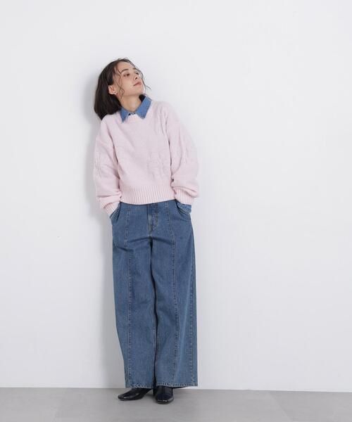 N.(N. Natural Beauty Basic)(エヌエヌナチュラルビューティーベーシック)の「フラワー柄ニット(ニット/セーター・レディース・ブラック/オフホワイト/ピンク・FREE)」の20枚目の写真