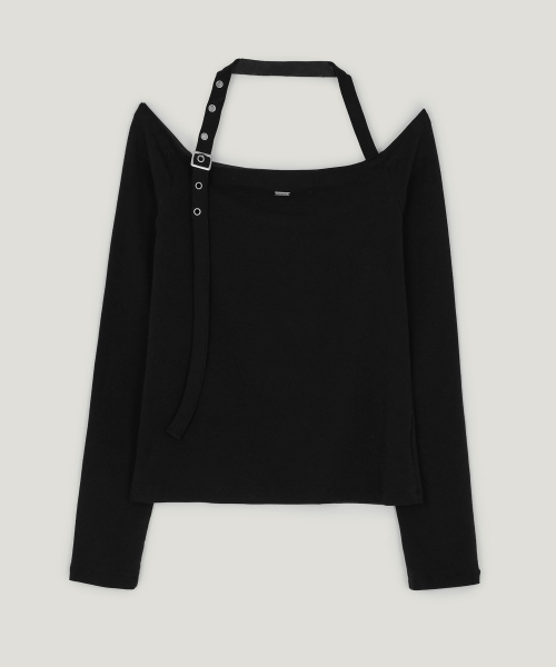 GROWHIDE(グロウハイド)の「トゥエティベルトストラップオフ長袖Tシャツ_ブラック(Tシャツ/カットソー・レディース・ブラック・FREE)」の7枚目の写真