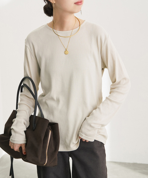 Spick & Span(スピックアンドスパン)の「テレコジャージーボートネックプルオーバー(Tシャツ/カットソー・レディース・ブラック/アイボリー/ホワイト・FREE)」の19枚目の写真