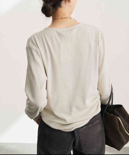 Spick & Span(スピックアンドスパン)の「テレコジャージーボートネックプルオーバー(Tシャツ/カットソー・レディース・ブラック/アイボリー/ホワイト・FREE)」の22枚目の写真