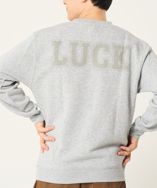 CORISCO(コリスコ)の「裏起毛LUCK柄トレーナー(M1)(スウェット・メンズ・グレー/オートミール/ネイビー/ブラック・X-LARGE/LARGE/MEDIUM)」の6枚目の写真