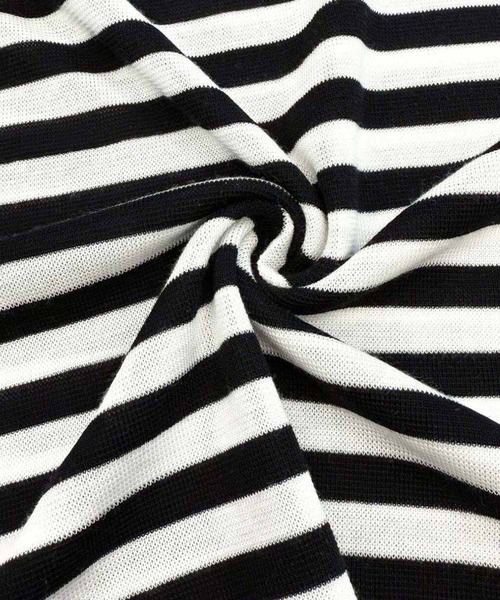 LOWO(ロワ)の「ベーシッククルーネック長袖カットソー(Tシャツ/カットソー・レディース・モカ/オフホワイト/ブラウン/ブラック/ブラック×ホワイト/グレー・FREE)」の7枚目の写真