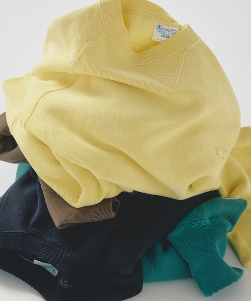 Champion(チャンピオン)の「CHAMPION / チャンピオン 別注 リバースウィーブ(R) オーバーダイ スウェット(スウェット・メンズ・ライトブルー/イエロー/ブラウン/ブラック・MEDIUM/X-LARGE/LARGE)」の18枚目の写真