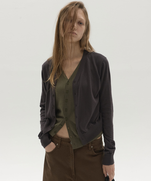 LCDC TM（エルシーディーシーティーエム）の「ASYMMETRIC LAYERED CARDIGAN (BROWN)（カーディガン/ボレロ・レディース・その他・OS）」の4枚目の写真